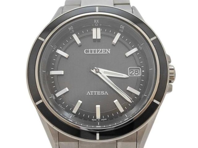 CITIZEN シチズン 時計 アテッサ CB3030-76E H128-001R701 ブラック シルバー系 チタン メンズ アナログ 美品【本物保証】