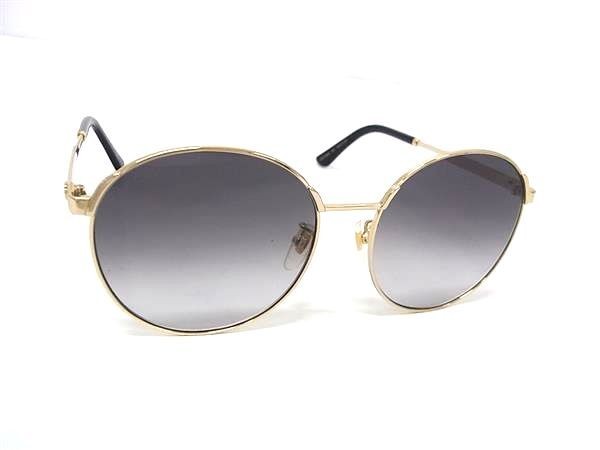 GUCCI グッチ サングラス インターロッキングG GG0206SK ゴールド系×レンズ ブラックグラデーション メタル ユニセックス 美品【本物保証】