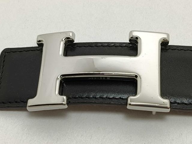 HERMES エルメス ベルト コンスタンス Hベルト ブラック ゴールド系 レザー ユニセックス リバーシブル シルバー金具 美品【本物保証】