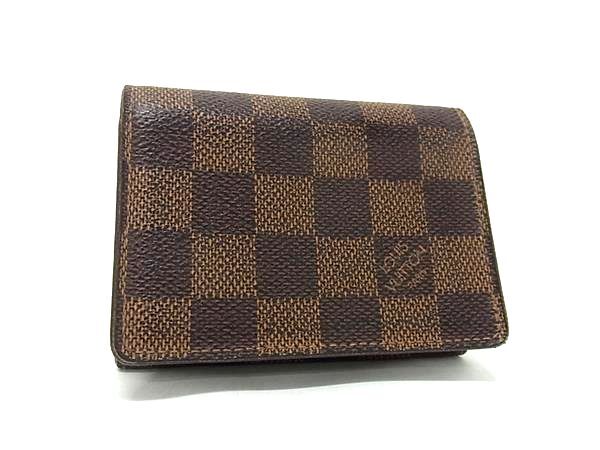 LOUIS VUITTON ルイヴィトン カードケース ダミエ アンヴェロップ カルト ドゥ ヴィジット N62920 エベヌ PVC レザー ユニセックス【本物保証】