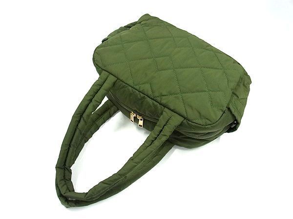 MARC JACOBS マークジェイコブス ハンドバッグ グリーン系 ナイロン レディース キルティング ゴールド金具 美品【本物保証】_2