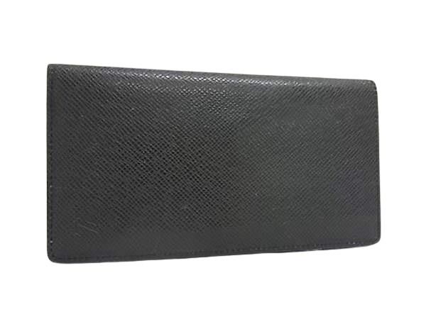 LOUIS VUITTON ルイヴィトン 長財布 タイガ ポルトフォイユ ロン M30541 ブラック系 レザー メンズ 二つ折り財布 札入れ 美品【本物保証】