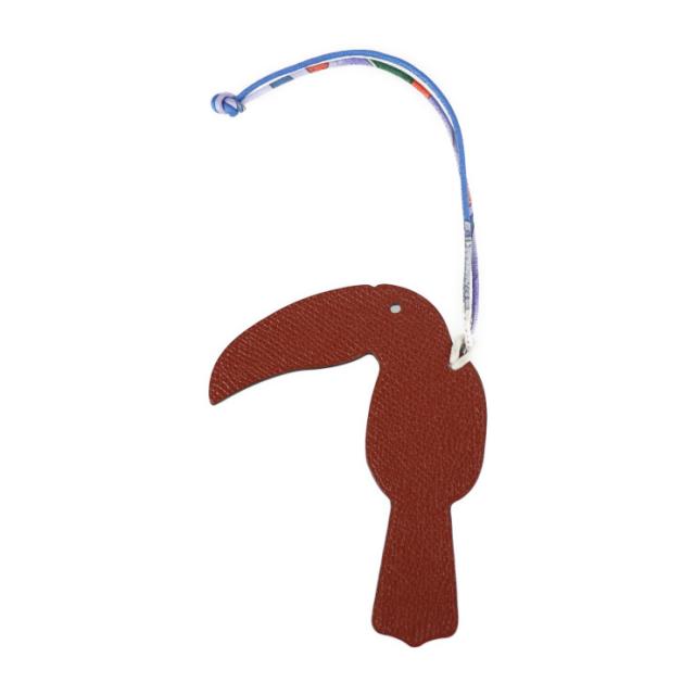 新品未使用展示品 HERMES エルメス プティアッシュ その他小物 ヴォーエプソン トゴ ブラウン系 ネイビー系 オオハシ バッグチャーム【本物保証】