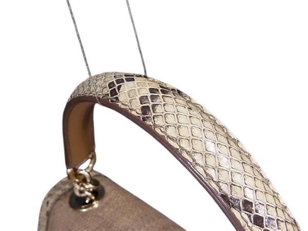 DOLCE＆GABBANA ドルチェアンドガッバーナ ハンドバッグ ブラウン系 パイソン ストロー レディース カデナ 2WAY ゴールド金具【本物保証】_2