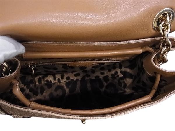 DOLCE＆GABBANA ドルチェアンドガッバーナ ハンドバッグ ブラウン系 パイソン ストロー レディース カデナ 2WAY ゴールド金具【本物保証】_5
