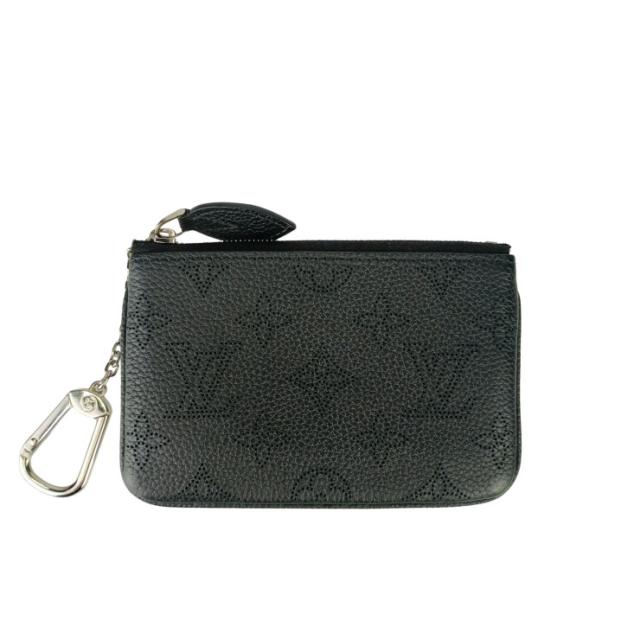 LOUIS VUITTON ルイヴィトン ケース ポシェット・クレ M69532 ブラック マヒナ ユニセックス シルバー金具 美品【本物保証】