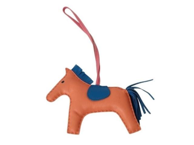 HERMES エルメス バッグチャーム ロデオ MM オレンジポピー ブルーザンジバル ローズアザレ系 アニョーミロ レディース 美品【本物保証】