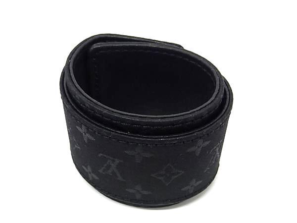 LOUIS VUITTON ルイヴィトン ブレスレット ブラスレ セリュール M92118 ブラック モノグラムサテン ユニセックス ゴールド金具 美品【本物保証】_2