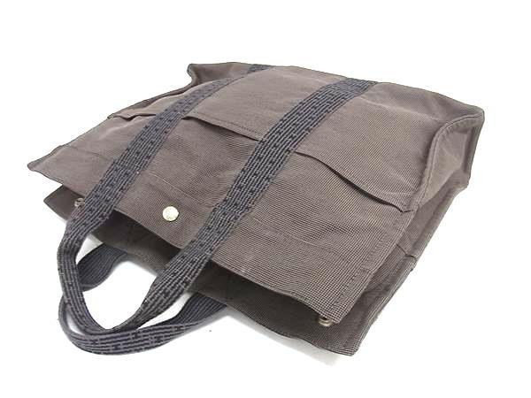 HERMES エルメス トートバッグ エールライン トートMM グレー キャンバス ユニセックス シルバー金具 美品【本物保証】_3
