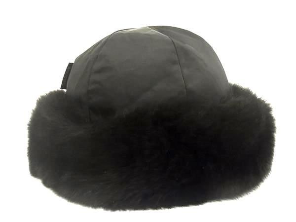 MONCLER モンクレール ハット フライトキャップ A2-093-00361-00-04992 ブラック系 ナイロン100%×フォックスファー ユニセックス 美品【本物保証】_1