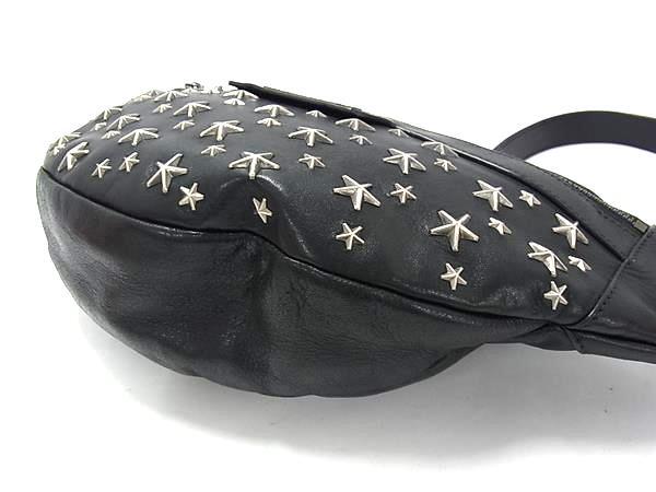 美品✨ジミーチュウ ボディバッグ デリー スタースタッズ レザー ブラック JIMMY CHOO ジミーチュウ ボディバッグ デリー - ブラック レザー ユニ