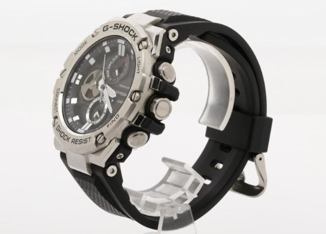 CASIO カシオ 時計 GSHOCK GSTEEL GSTB100 Series GSTB100 ブラック シルバー 樹脂／ステンレススチール メンズ アナログ 美品【本物保証】_1