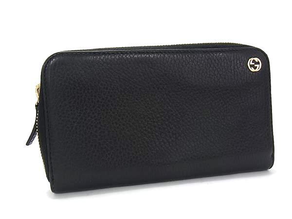 GUCCI グッチ 長財布 インターロッキング ジップ アラウンド ウォレット 509644 ブラック レザー ユニセックス ラウンドファスナー ゴールド金具【本物保証】