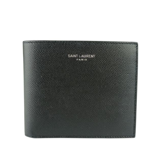 SAINT LAURENT サンローラン 財布/ケース 二つ折り財布 396307 ブラック レザー メンズ 超美品【本物保証】