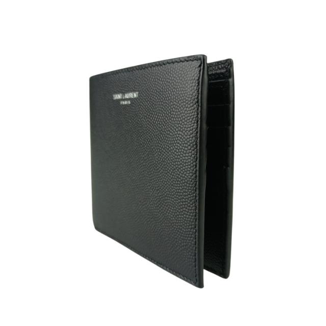 SAINT LAURENT サンローラン 財布/コインケース 二つ折り財布 396307 ブラック レザー メンズ 超美品【本物保証】_1