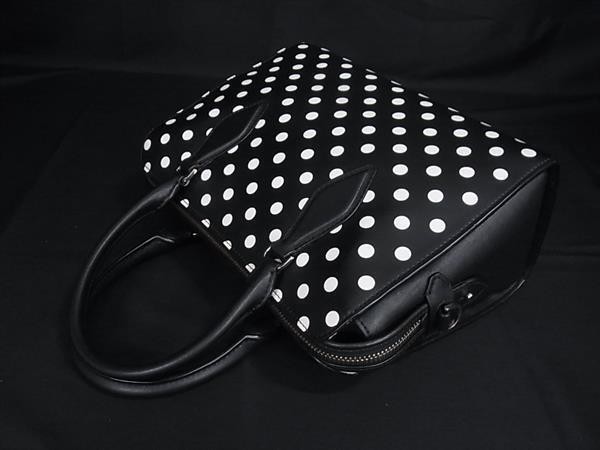 KATE SPADE ケイトスペード ハンドバッグ ディズニーコラボ ミニーマウス ブラック系×ホワイト系 レザー レディース 2WAY ゴールド金具 超美品【本物保証】_2