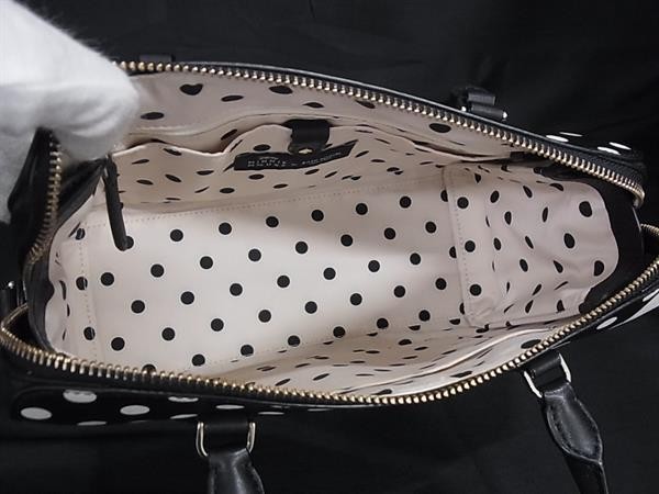 KATE SPADE ケイトスペード ハンドバッグ ディズニーコラボ ミニーマウス ブラック系×ホワイト系 レザー レディース 2WAY ゴールド金具 超美品【本物保証】_4