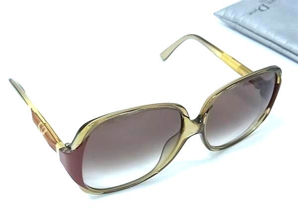 ChristianDior ディオール サングラス CDロゴ 2238 ブラウン クリアグレージュ プラスチック レディース 美品【本物保証】 ChristianDior ディオール サングラス CDロゴ 2238 ブラウン クリア
