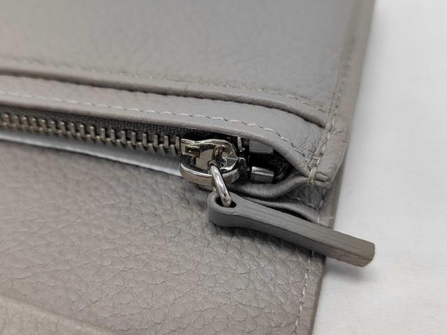 DIOR HOMME ディオールオム 財布 グレー レザー メンズ 二つ折り長財布 新古未使用展示品【本物保証】