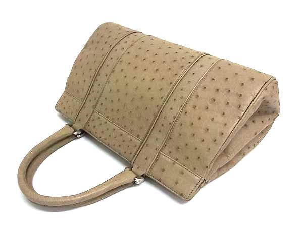 TIFFANY＆Co ティファニー バッグ ハンドバッグ - ベージュ系 オーストリッチ レディース シルバー金具 美品【本物保証】 TIFFANY＆Co ティファニー バッグ ハンドバッグ - ベージュ系