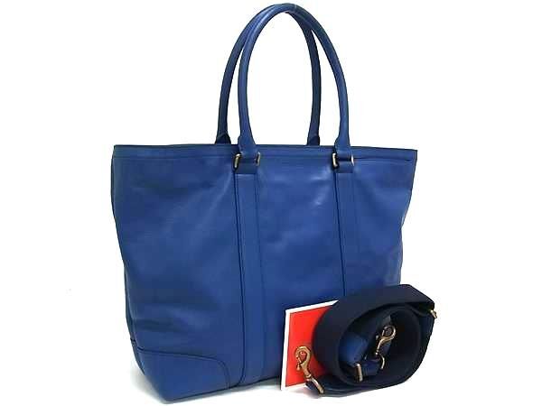 COACH コーチ トートバッグ 70600 ブルー レザー ユニセックス 2WAY【本物保証】