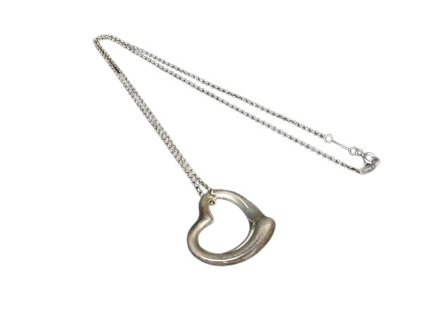 TIFFANY＆Co ティファニー ネックレス エルサペレッティ オープンハート - シルバー SV925 レディース ビッグ【本物保証】