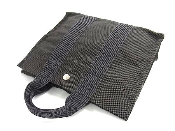 HERMES エルメス ハンドバッグ エールライン トートPM グレー キャンバス レディース シルバー金具 美品【本物保証】_3