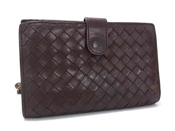 BOTTEGA VENETA ボッテガヴェネタ 財布 イントレチャート 二つ折り財布 121060 ブラウン レザー ユニセックス【本物保証】