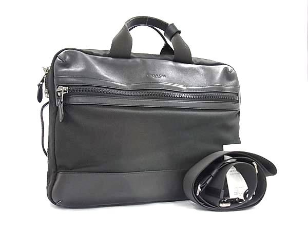 COACH コーチ ビジネスバッグ テレイン コンバーチブル バックパック イン ミックスド マテリアルズ F59944 ブラック ナイロン×レザー メンズ 3WAY 美品【本物保証】