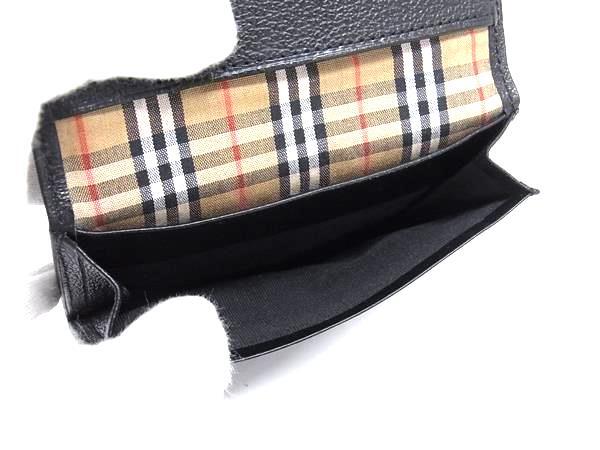 正規品バーバリーBurberry カードケース ノバチェック ブラックレザー