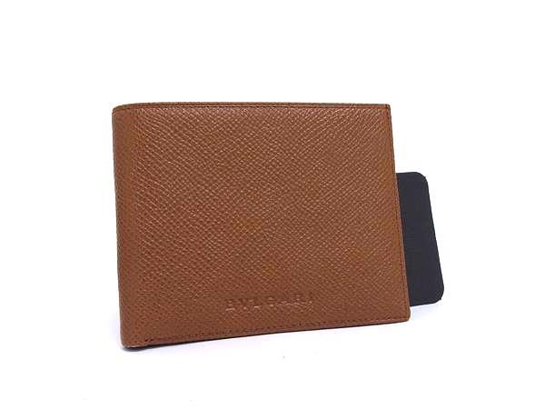 BVLGARI ブルガリ 二つ折り財布 クラシコ 札入れ - ブラウン系 レザー メンズ 美品【本物保証】