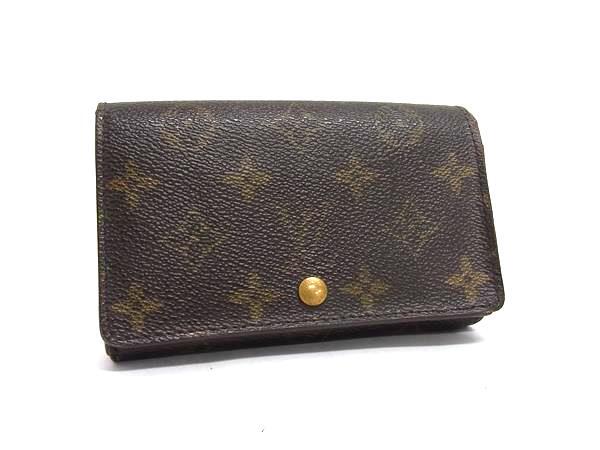 LOUIS VUITTON ルイヴィトン 財布 モノグラム ポルトモネ ビエトレゾール M61730 ブラウン PVC レザー レディース 二つ折り財布 ゴールド金具【本物保証】