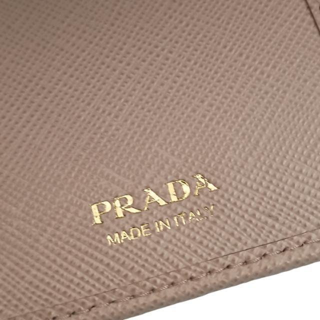 PRADA プラダ 三つ折り財布 1MH025 ベージュ系 サフィアーノレザー レディース ゴールド金具 美品【本物保証】_9