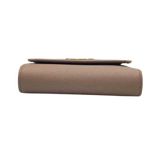 PRADA プラダ 三つ折り財布 1MH025 ベージュ系 サフィアーノレザー レディース ゴールド金具 美品【本物保証】_3