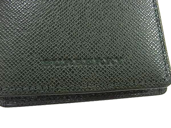 BURBERRY バーバリー カードケース パスケース - グリーン系 レザー  