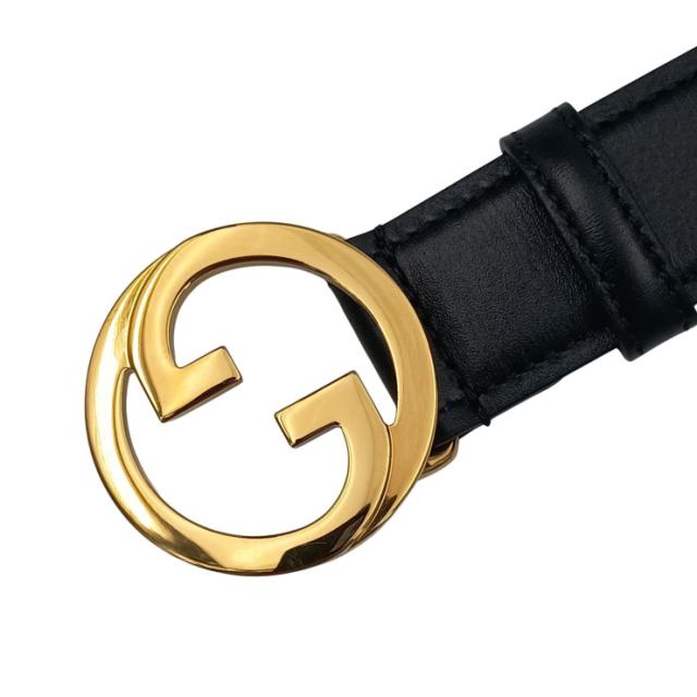 GUCCI グッチ ベルト インターロッキングG 690557 ブラック系 カーフ