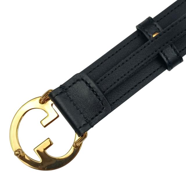 GUCCI グッチ ベルト インターロッキングG 690557 ブラック系 カーフ
