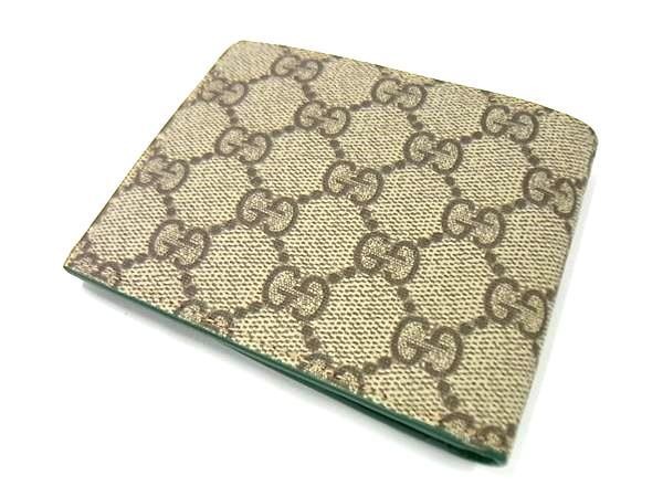 GUCCI グッチ 二つ折り財布 GGスプリーム 768243 ブラウン系×グリーン系 PVC レザー メンズ 新品未使用展示品【本物保証】_1