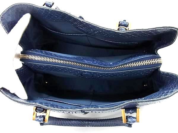 TOD’S トッズ バッグ 2WAY ハンドバッグ - ブルー系 パイソン レディース ショルダーバッグ ゴールド金具 美品【本物保証】 TOD'S トッズ バッグ 2WAY ハンドバッグ - ブルー系 パイソン