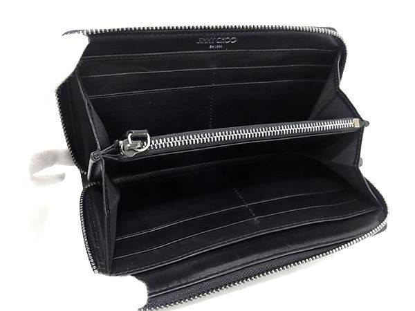 JIMMY CHOO ジミーチュウ 長財布 SEKI セキ グリーン系 ナイロン メンズ ラウンドファスナー 美品【本物保証】_2