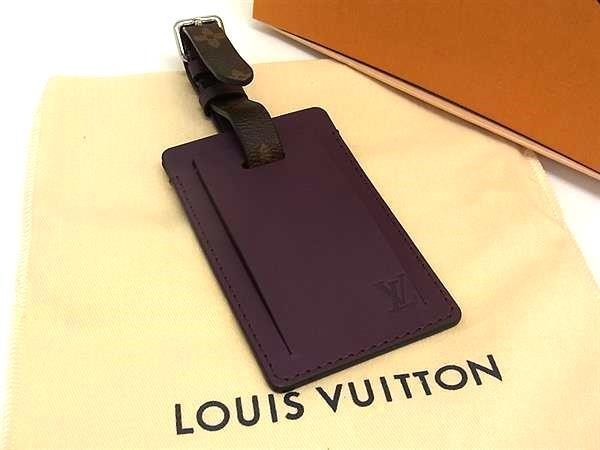 LOUIS VUITTON ルイヴィトン バッグチャーム ポルト アドレス ケッチュ パープル系×ブラウン系 モノグラム レザー ユニセックス ネームタグ 超美品【本物保証】