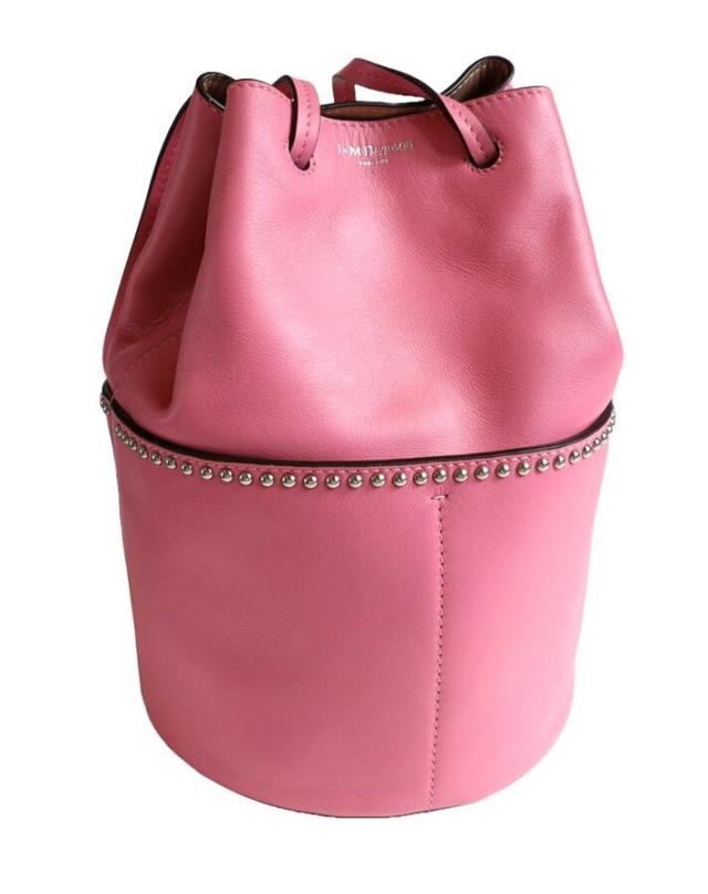 J＆M DAVIDSON ジェイアンドエムデヴィッドソン ハンドバッグ ミニデイジー ウィズスタッズ バケットバッグ 1428N ピンク カーフレザー レディース シルバー金具 新古未使用展示品【本物保証】