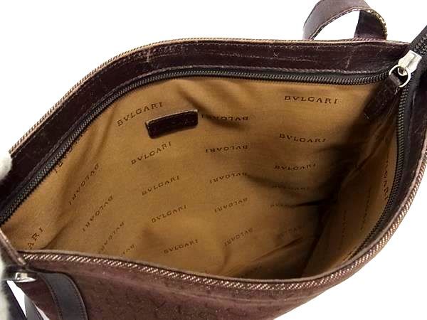BVLGARI ブルガリ レザー ショルダーバッグ ロゴマニア ブラウン BVLGARI ブルガリ ショルダーバッグ ロゴマニア - ブラウン系