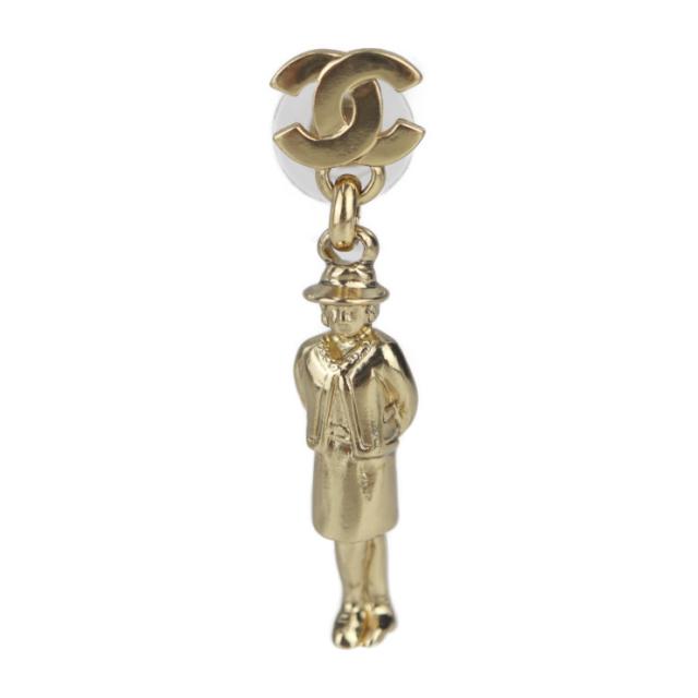 超美品 CHANEL シャネル マドモアゼル A13435 ピアス メタル ゴールド ココマーク スイング ドールモ【本物保証】_2
