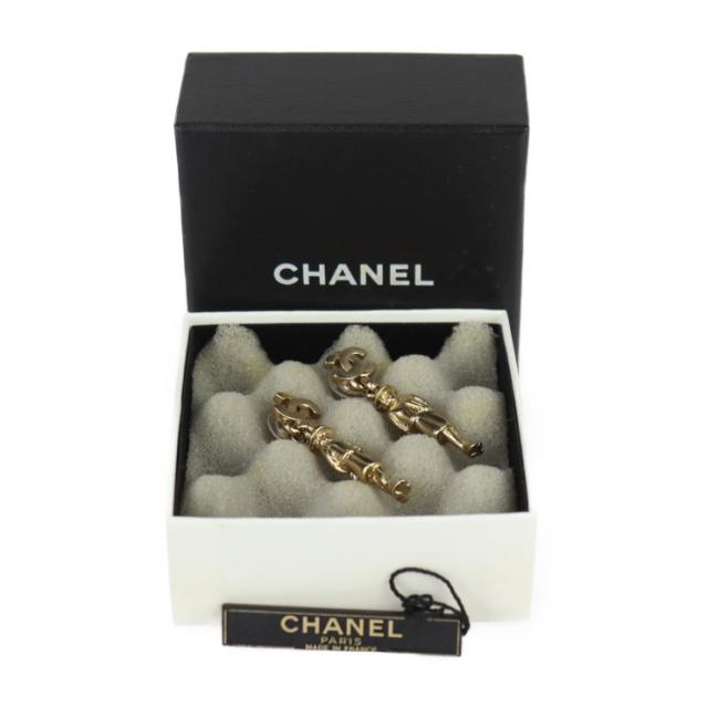 超美品 CHANEL シャネル マドモアゼル A13435 ピアス メタル ゴールド ココマーク スイング ドールモ【本物保証】_7