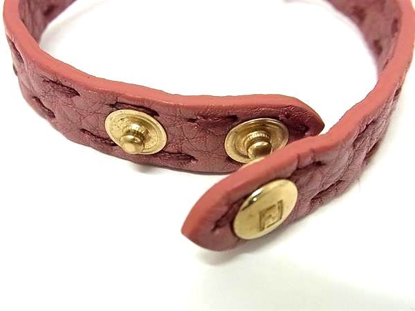 FENDI フェンディ ブレスレット セレリア ピンク ゴールド レザー レディース ホースモチーフ【本物保証】_3
