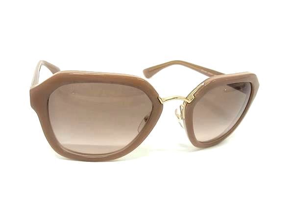 PRADA プラダ サングラス SPR 25R グレージュ ブラウングラデーション プラスチック ユニセックス 美品【本物保証】