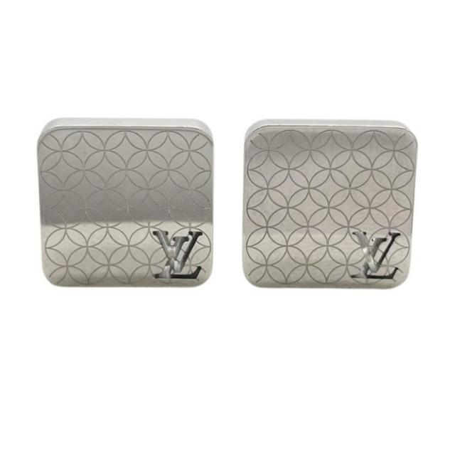 LOUIS VUITTON ルイヴィトン カフス ブトン･ドゥ･マンシェット M65043 シルバー系 メタル メンズ カフリンクス ダミエ 美品【本物保証】