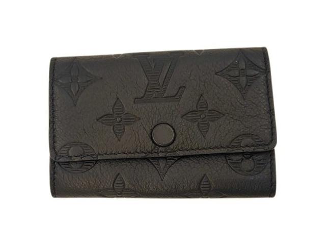 LOUIS VUITTON ルイヴィトン キーケース ミュルティクレ6 M14825 ブラック系 モノグラム シャドウ ユニセックス シルバー金具 美品【本物保証】