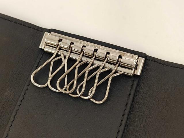 LOUIS VUITTON ルイヴィトン キーケース ミュルティクレ6 M14825 ブラック系 モノグラム シャドウ ユニセックス シルバー金具 美品【本物保証】_8